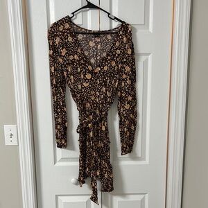 Billabong Floral Mini Dress - Black and Tan
